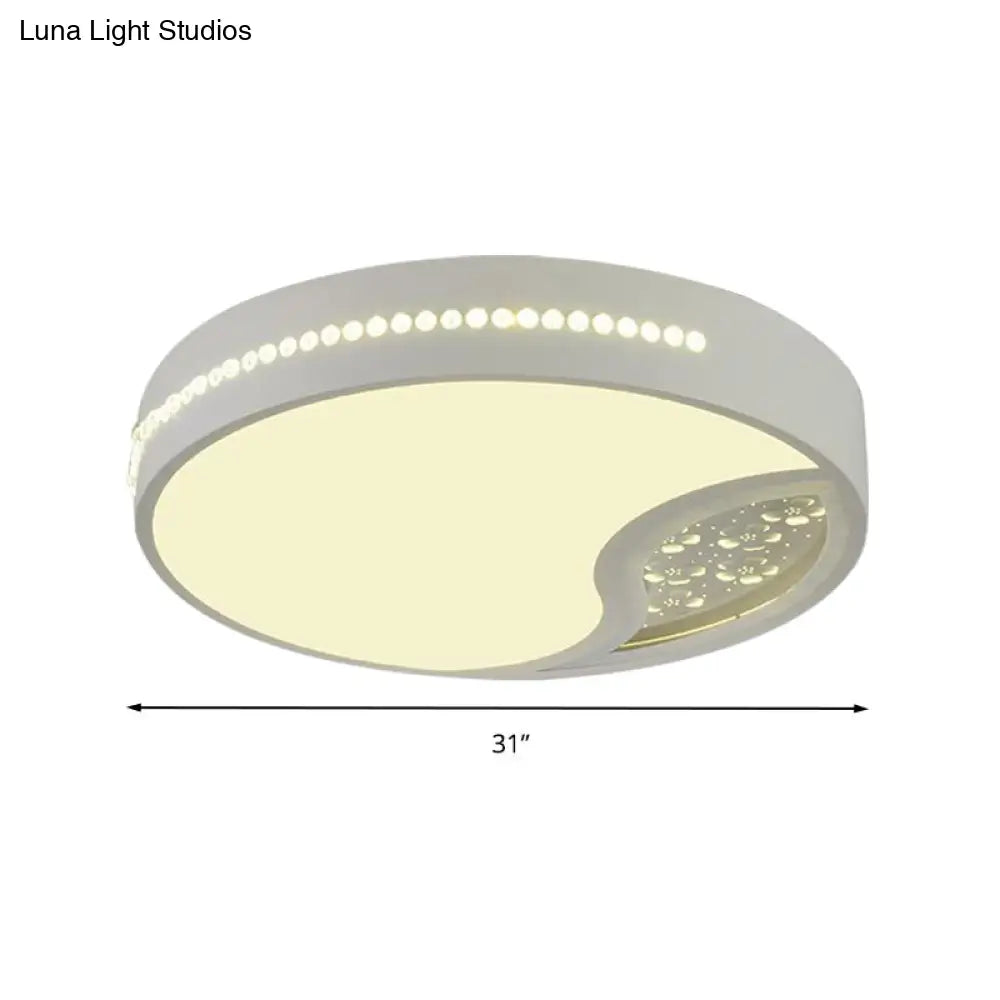 DecorBites™ DecorBites™ Minimalist Gray Drum Acrylic LED Ceiling Light for Bedroom - Flush Mount, 19.5"/31" Wide