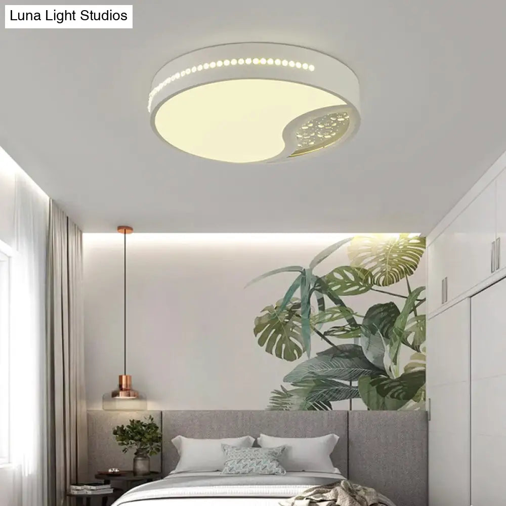 DecorBites™ DecorBites™ Minimalist Gray Drum Acrylic LED Ceiling Light for Bedroom - Flush Mount, 19.5"/31" Wide