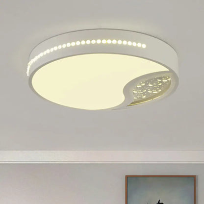 DecorBites™ DecorBites™ Minimalist Gray Drum Acrylic LED Ceiling Light for Bedroom - Flush Mount, 19.5"/31" Wide