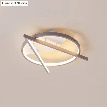 DecorBites™ DecorBites™ Minimalist Gray LED Flush Light - Acrylic V-Shape Ceiling Mount Fixture, Warm/White Light - 16.5"/20.5" Wide