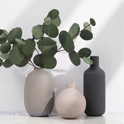 Minimalist gray pink and charcoal colorful ceramic vase set with smooth matte finish for living room decorbites decorbites colorful ceramic