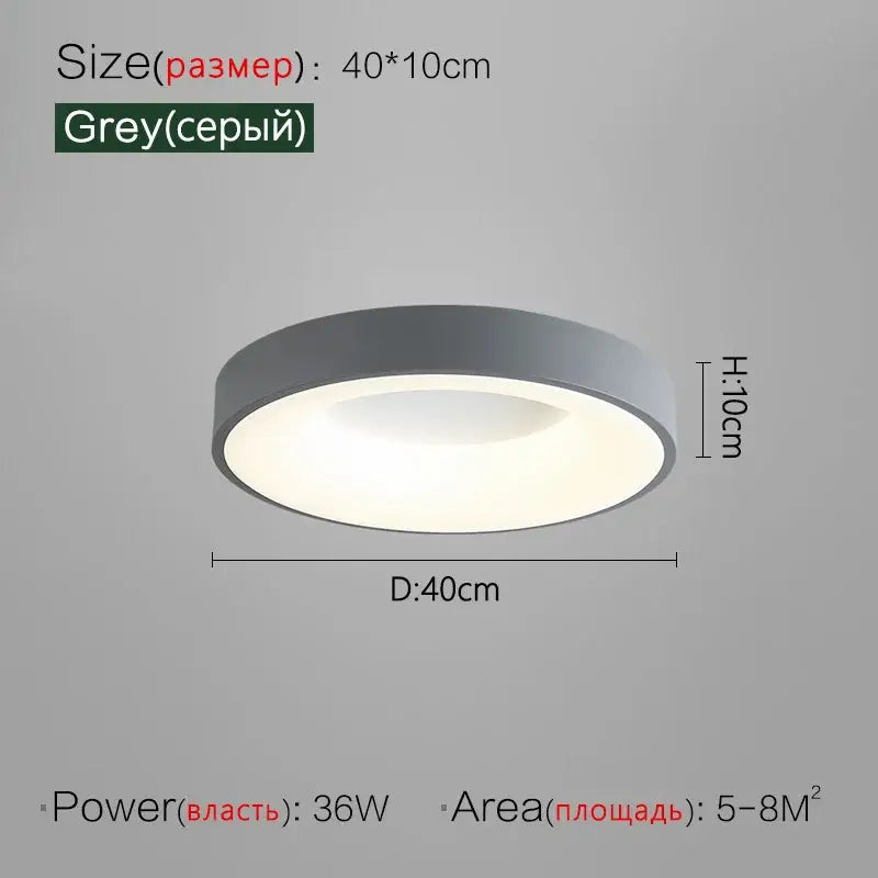 Minimalist gray round dining ceiling lamp with a sleek design and frosted glass diffuser for modern dining rooms