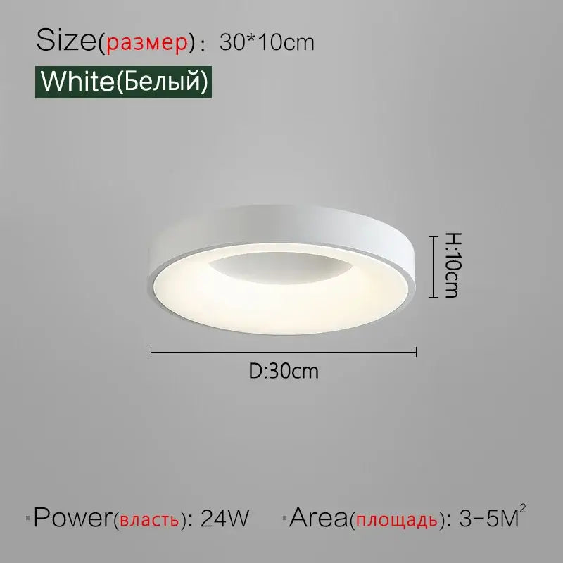 Minimalist gray round dining room ceiling lamp with white circular 24w sleek modern ceiling lamp design