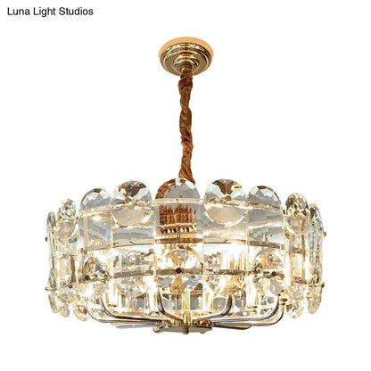 Lámpara de techo minimalista tipo halo - Lámpara colgante de cristal biselado transparente (8 bombillas)