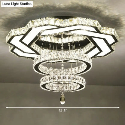 DecorBites™ DecorBites™ Minimalist Halo Ring Crystal Ceiling Mounted Light for Dining Room