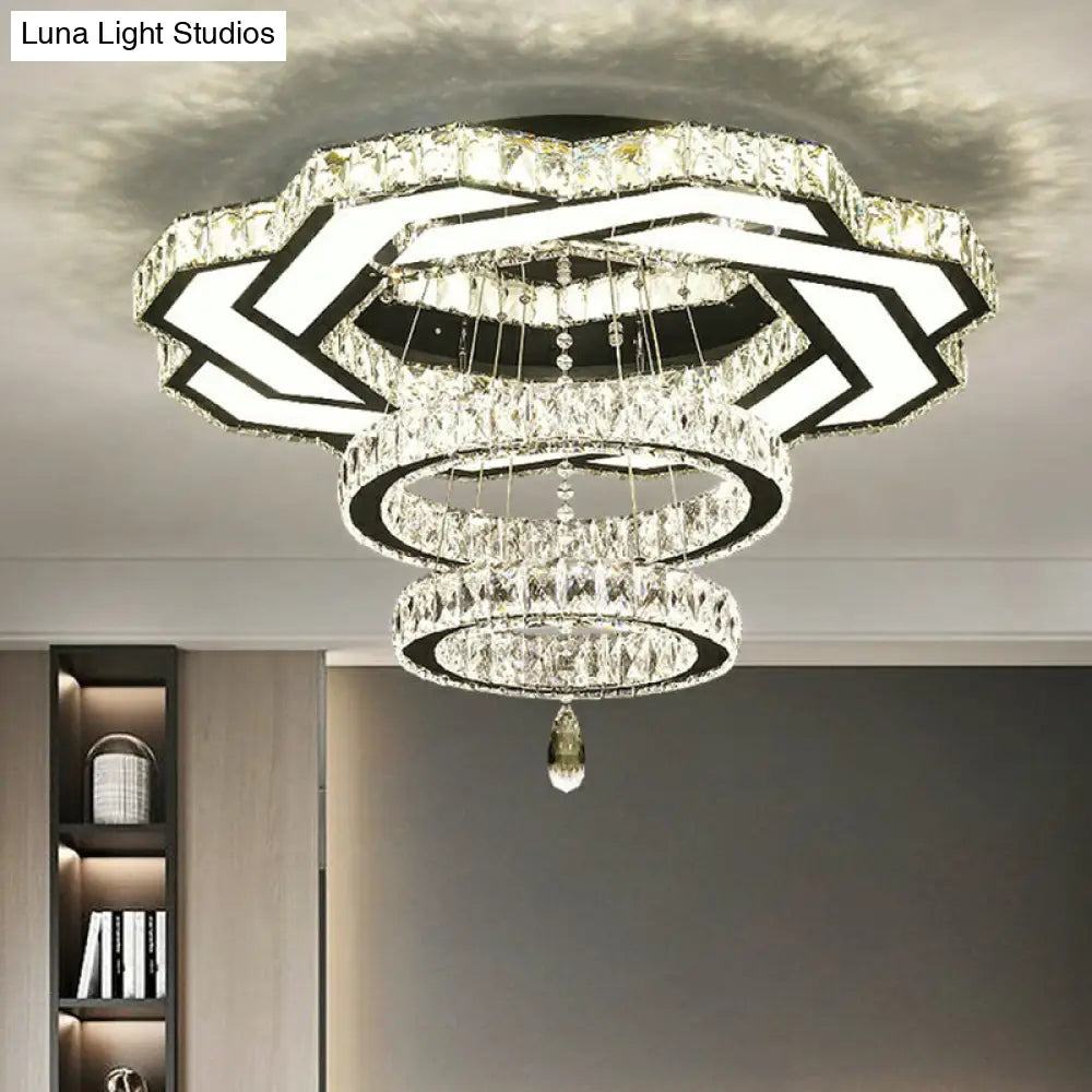 DecorBites™ DecorBites™ Minimalist Halo Ring Crystal Ceiling Mounted Light for Dining Room