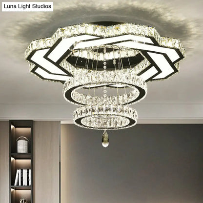 DecorBites™ DecorBites™ Minimalist Halo Ring Crystal Ceiling Mounted Light for Dining Room