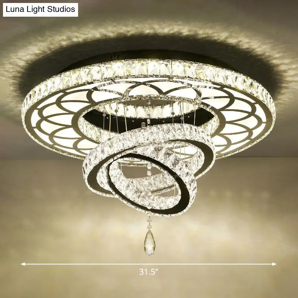 DecorBites™ DecorBites™ Minimalist Halo Ring Crystal Ceiling Mounted Light for Dining Room