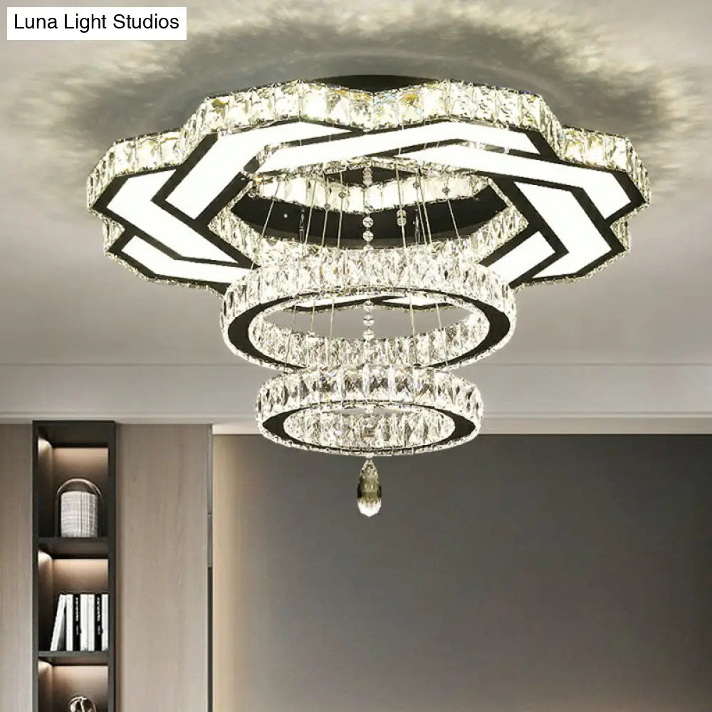 DecorBites™ DecorBites™ Minimalist Halo Ring Crystal Ceiling Mounted Light for Dining Room