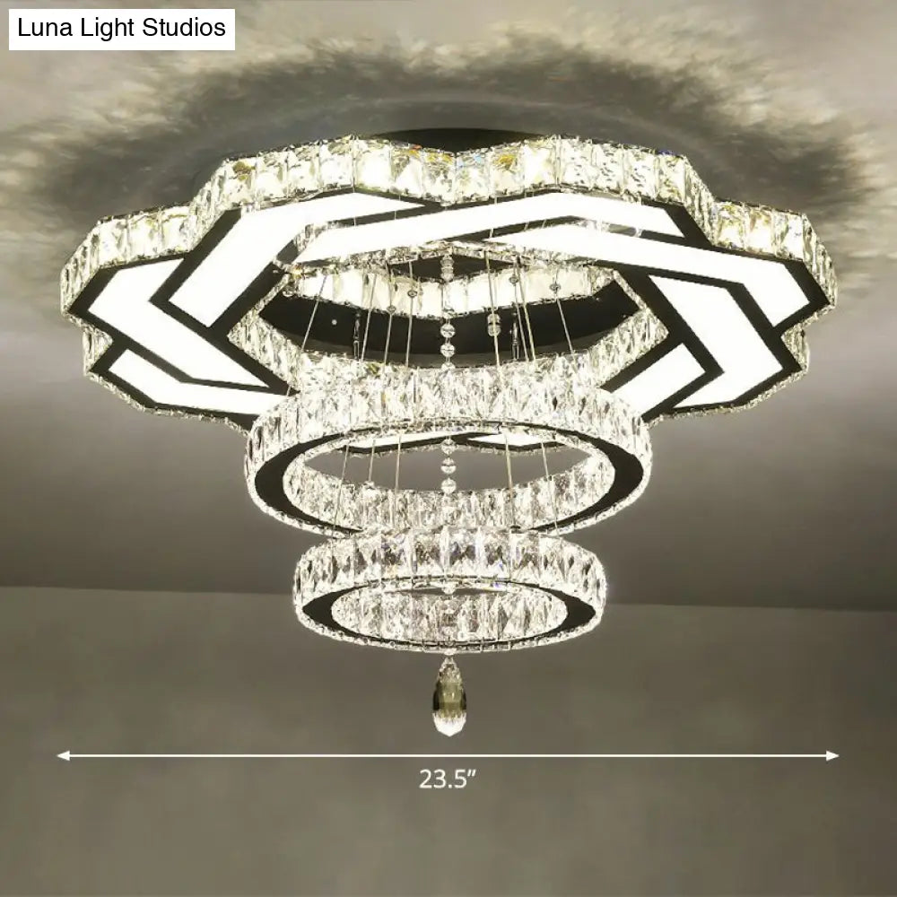 DecorBites™ DecorBites™ Minimalist Halo Ring Crystal Ceiling Mounted Light for Dining Room