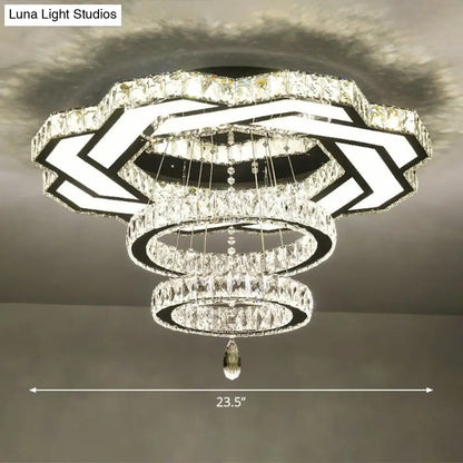 DecorBites™ DecorBites™ Minimalist Halo Ring Crystal Ceiling Mounted Light for Dining Room