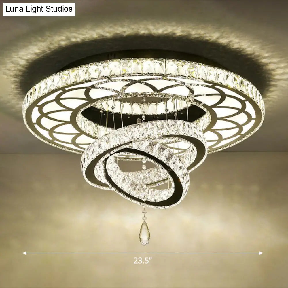 DecorBites™ DecorBites™ Minimalist Halo Ring Crystal Ceiling Mounted Light for Dining Room