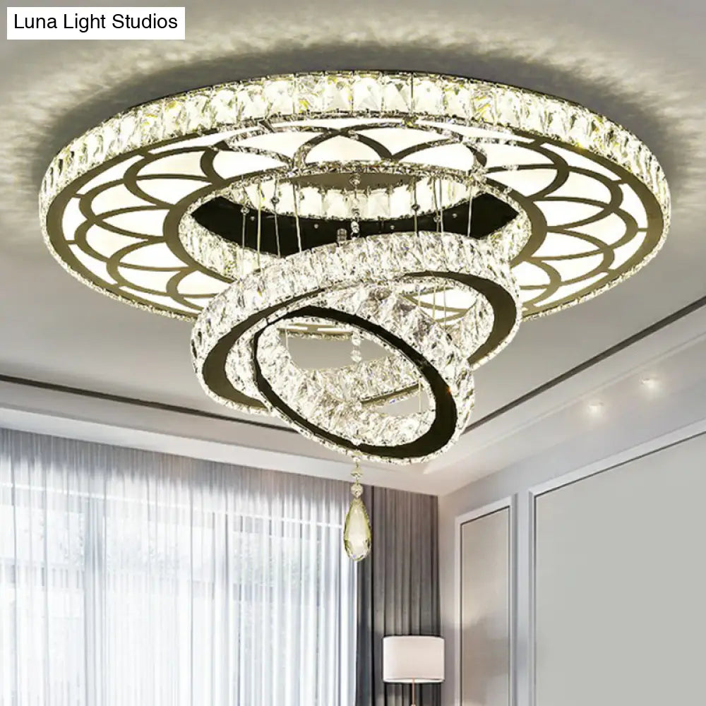 DecorBites™ DecorBites™ Minimalist Halo Ring Crystal Ceiling Mounted Light for Dining Room