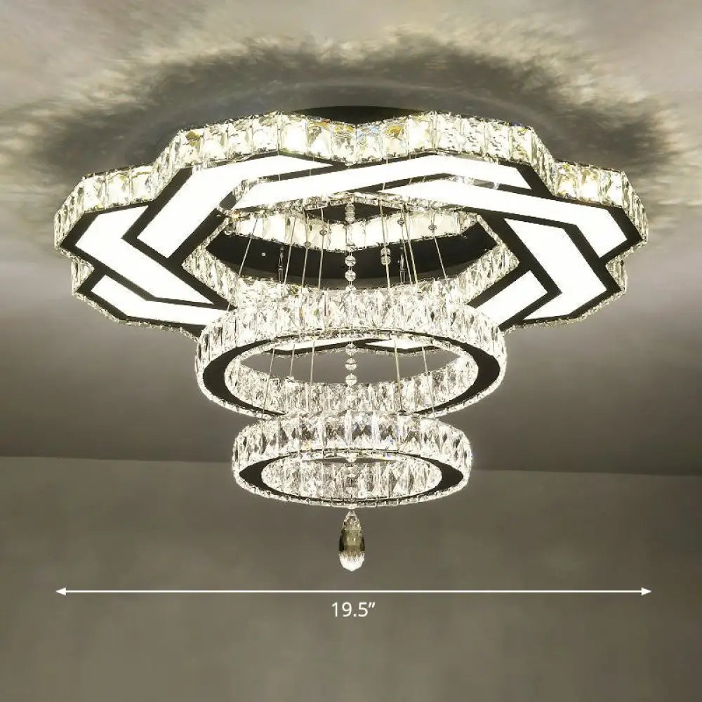 DecorBites™ DecorBites™ Minimalist Halo Ring Crystal Ceiling Mounted Light for Dining Room