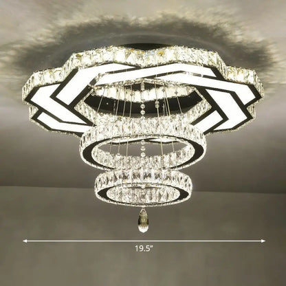 DecorBites™ DecorBites™ Minimalist Halo Ring Crystal Ceiling Mounted Light for Dining Room