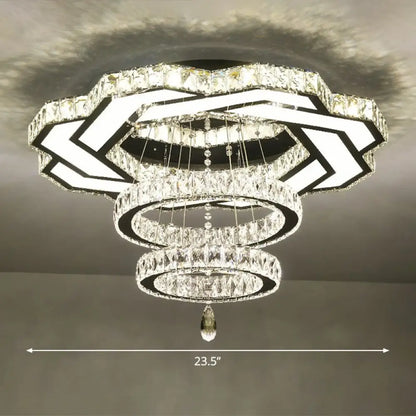 DecorBites™ DecorBites™ Minimalist Halo Ring Crystal Ceiling Mounted Light for Dining Room