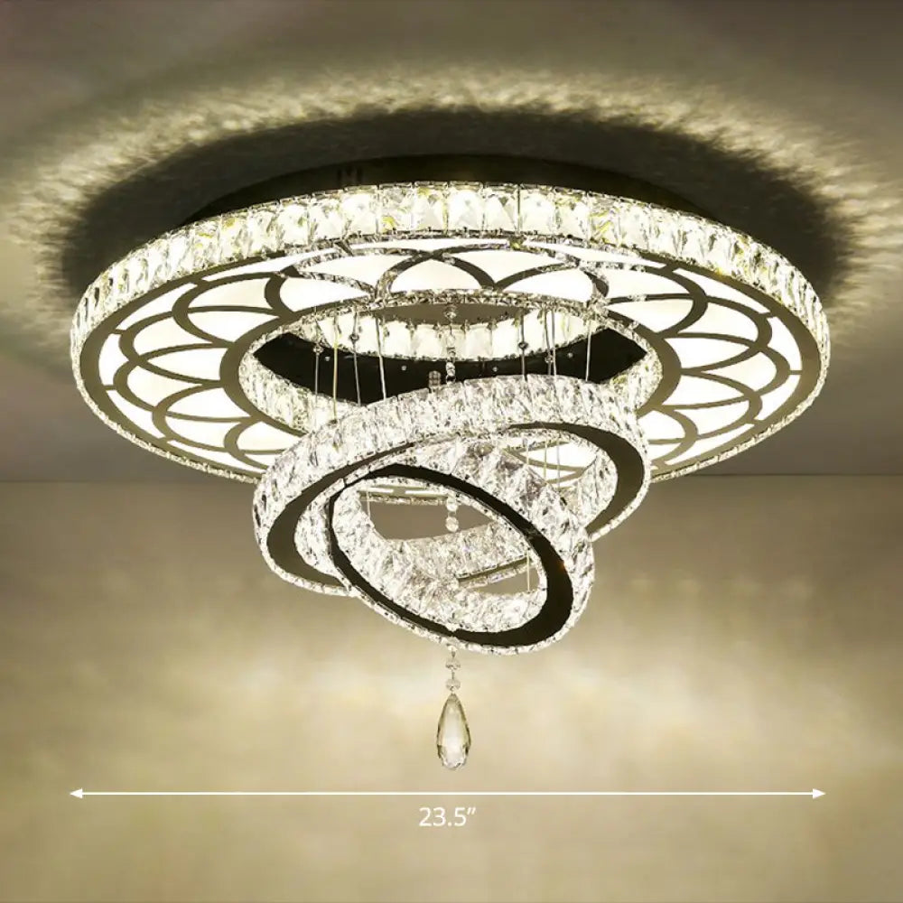 DecorBites™ DecorBites™ Minimalist Halo Ring Crystal Ceiling Mounted Light for Dining Room