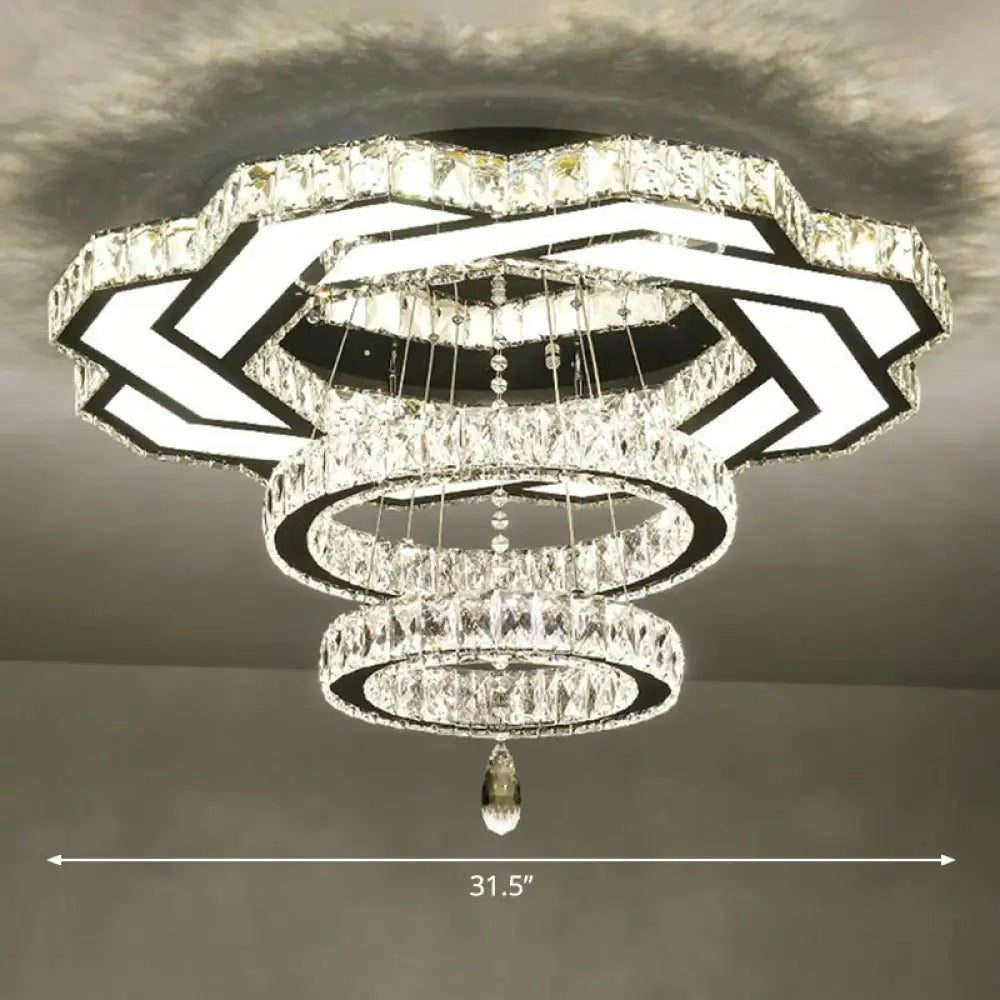 DecorBites™ DecorBites™ Minimalist Halo Ring Crystal Ceiling Mounted Light for Dining Room