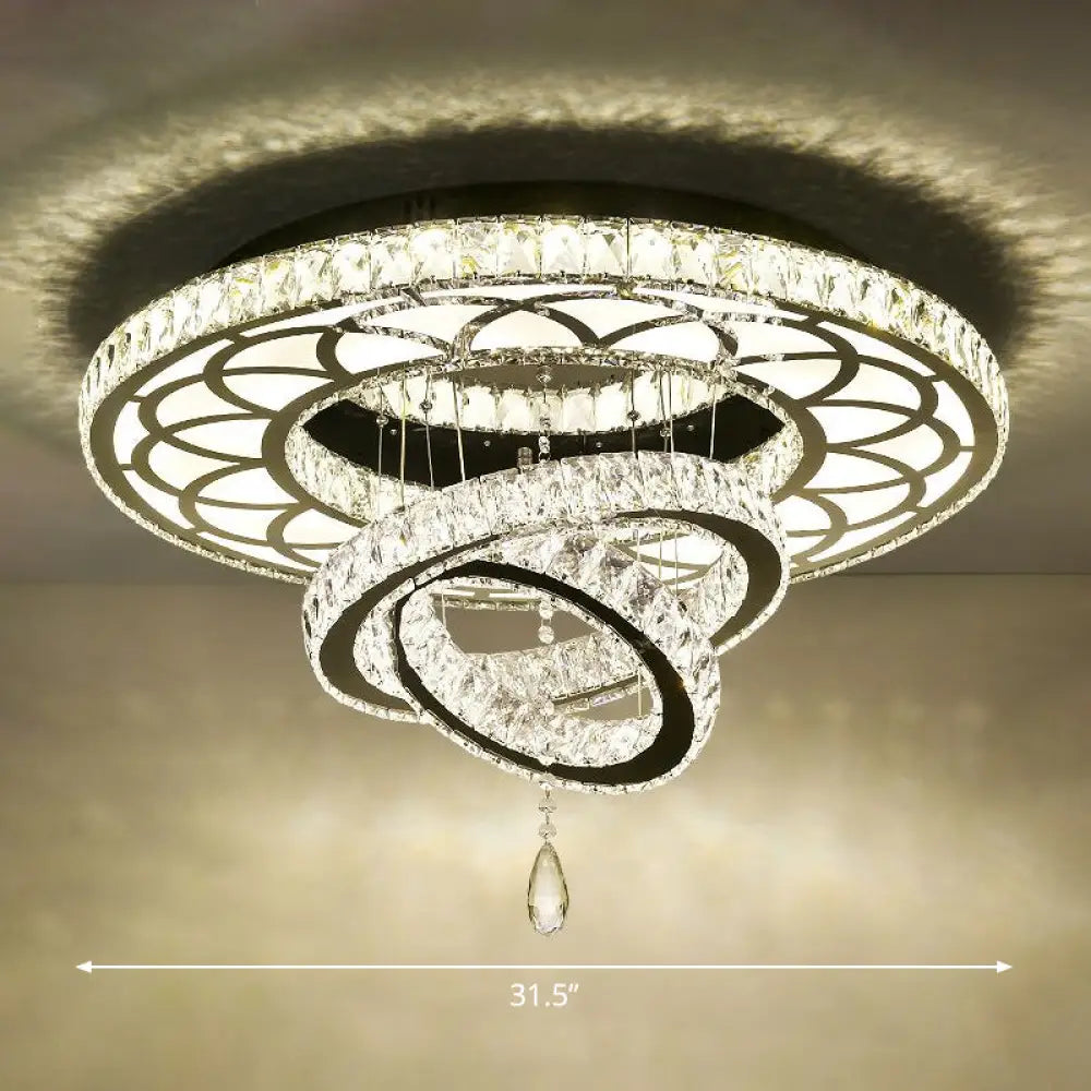 DecorBites™ DecorBites™ Minimalist Halo Ring Crystal Ceiling Mounted Light for Dining Room