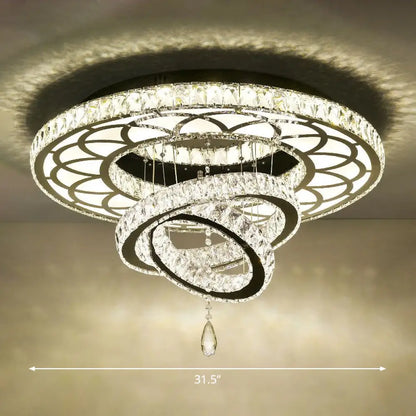 DecorBites™ DecorBites™ Minimalist Halo Ring Crystal Ceiling Mounted Light for Dining Room