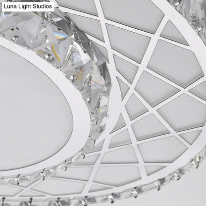 DecorBites™ DecorBites™ Minimalist K9 Crystal Drum Flush Mount Lamp with LED Ceiling Light in Warm/White Light