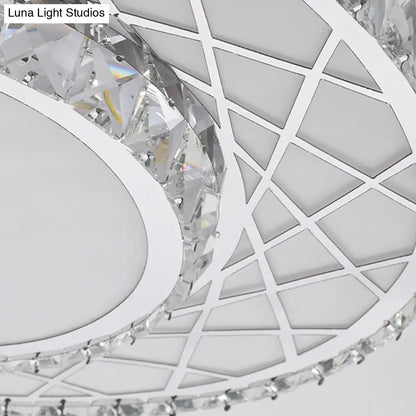 DecorBites™ DecorBites™ Minimalist K9 Crystal Drum Flush Mount Lamp with LED Ceiling Light in Warm/White Light