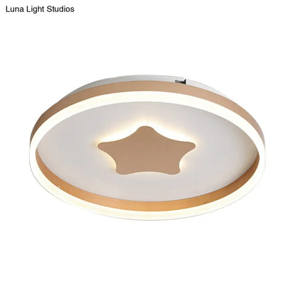 DecorBites™ DecorBites™ Minimalist LED Acrylic Star Flushmount Lighting in White, Bedroom Flush Lamp - 16"/19.5" Diameter