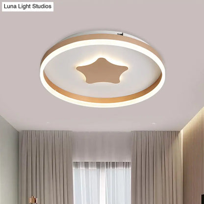 DecorBites™ DecorBites™ Minimalist LED Acrylic Star Flushmount Lighting in White, Bedroom Flush Lamp - 16"/19.5" Diameter
