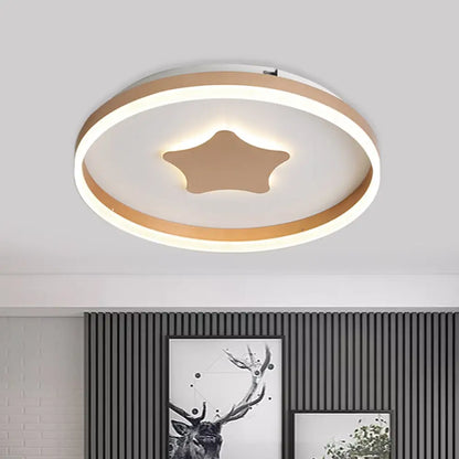 DecorBites™ DecorBites™ Minimalist LED Acrylic Star Flushmount Lighting in White, Bedroom Flush Lamp - 16"/19.5" Diameter