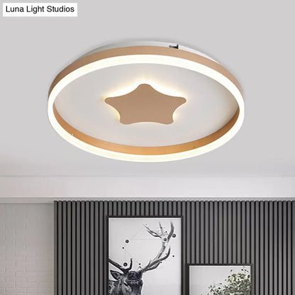 DecorBites™ DecorBites™ Minimalist LED Acrylic Star Flushmount Lighting in White, Bedroom Flush Lamp - 16"/19.5" Diameter