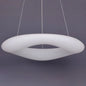 Minimalist LED Acrylic Suspension Lamp: White Loop Hanging Light Fixture for Dining Room