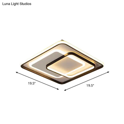 DecorBites™ DecorBites™ Minimalist LED Ceiling Lamp in Black - Triple-Round/Square/Rectangle Flush Mount Light with Acrylic Shade - Warm/White Light