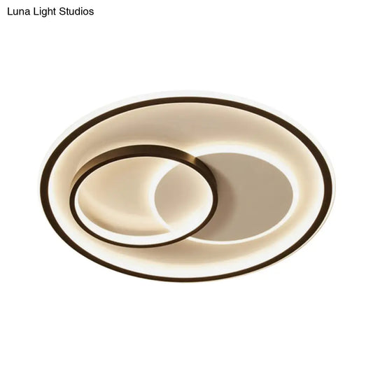 DecorBites™ DecorBites™ Minimalist LED Ceiling Lamp in Black - Triple-Round/Square/Rectangle Flush Mount Light with Acrylic Shade - Warm/White Light