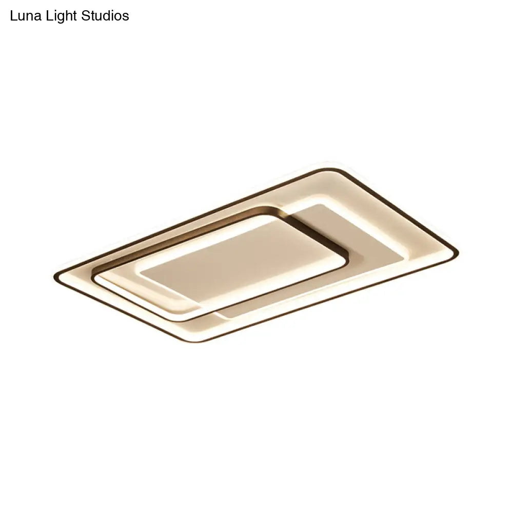 DecorBites™ DecorBites™ Minimalist LED Ceiling Lamp in Black - Triple-Round/Square/Rectangle Flush Mount Light with Acrylic Shade - Warm/White Light