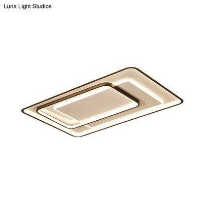 DecorBites™ DecorBites™ Minimalist LED Ceiling Lamp in Black - Triple-Round/Square/Rectangle Flush Mount Light with Acrylic Shade - Warm/White Light