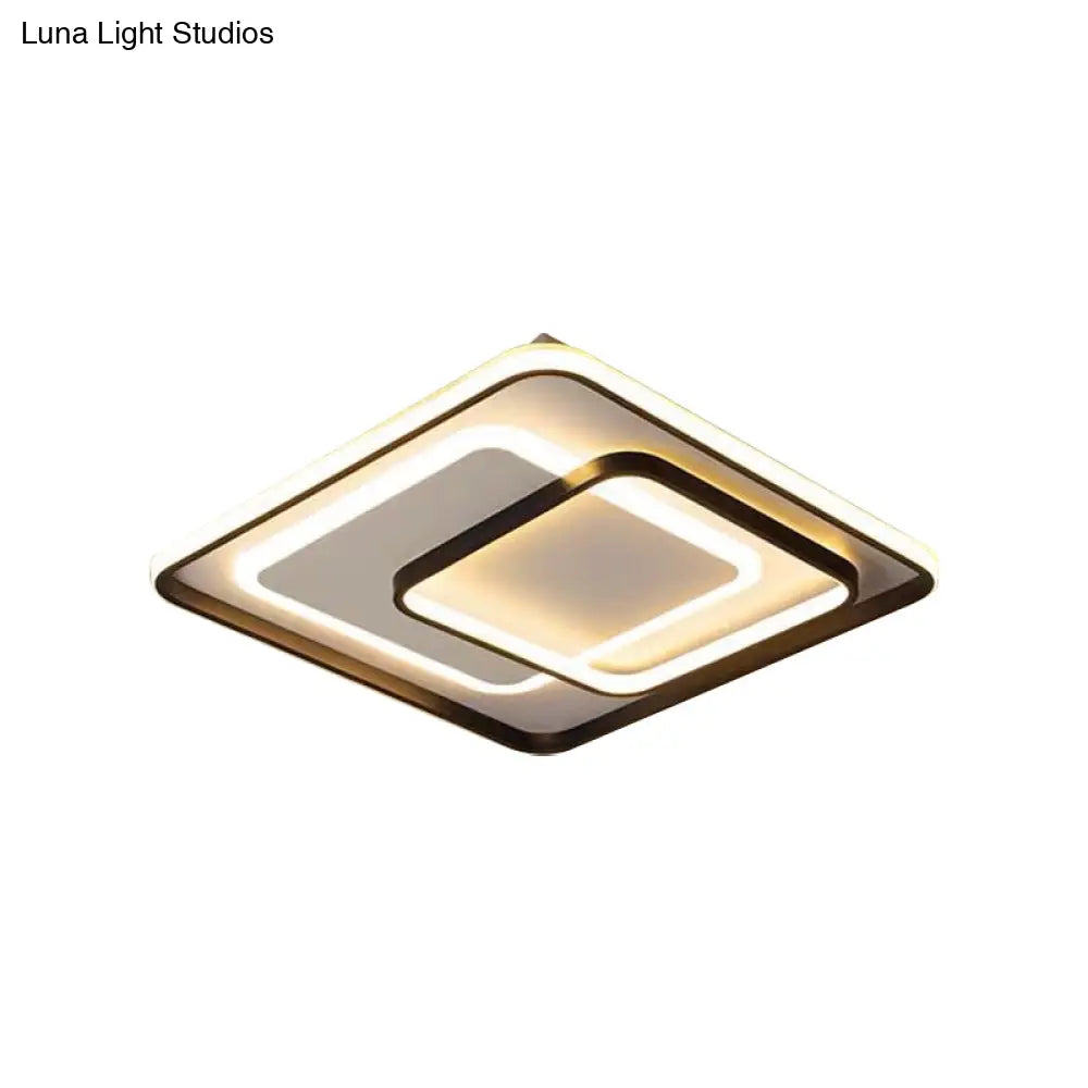 DecorBites™ DecorBites™ Minimalist LED Ceiling Lamp in Black - Triple-Round/Square/Rectangle Flush Mount Light with Acrylic Shade - Warm/White Light