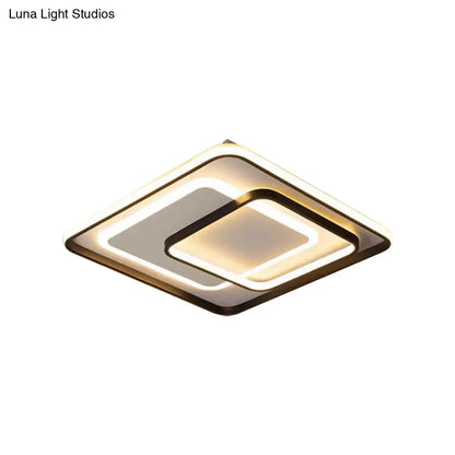 DecorBites™ DecorBites™ Minimalist LED Ceiling Lamp in Black - Triple-Round/Square/Rectangle Flush Mount Light with Acrylic Shade - Warm/White Light