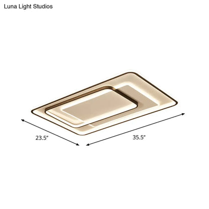 DecorBites™ DecorBites™ Minimalist LED Ceiling Lamp in Black - Triple-Round/Square/Rectangle Flush Mount Light with Acrylic Shade - Warm/White Light