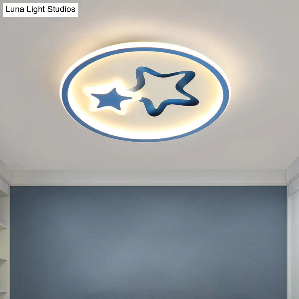 DecorBites™ DecorBites™ Minimalist LED Ceiling Light - White/Blue Star Flush Mount for Living Room