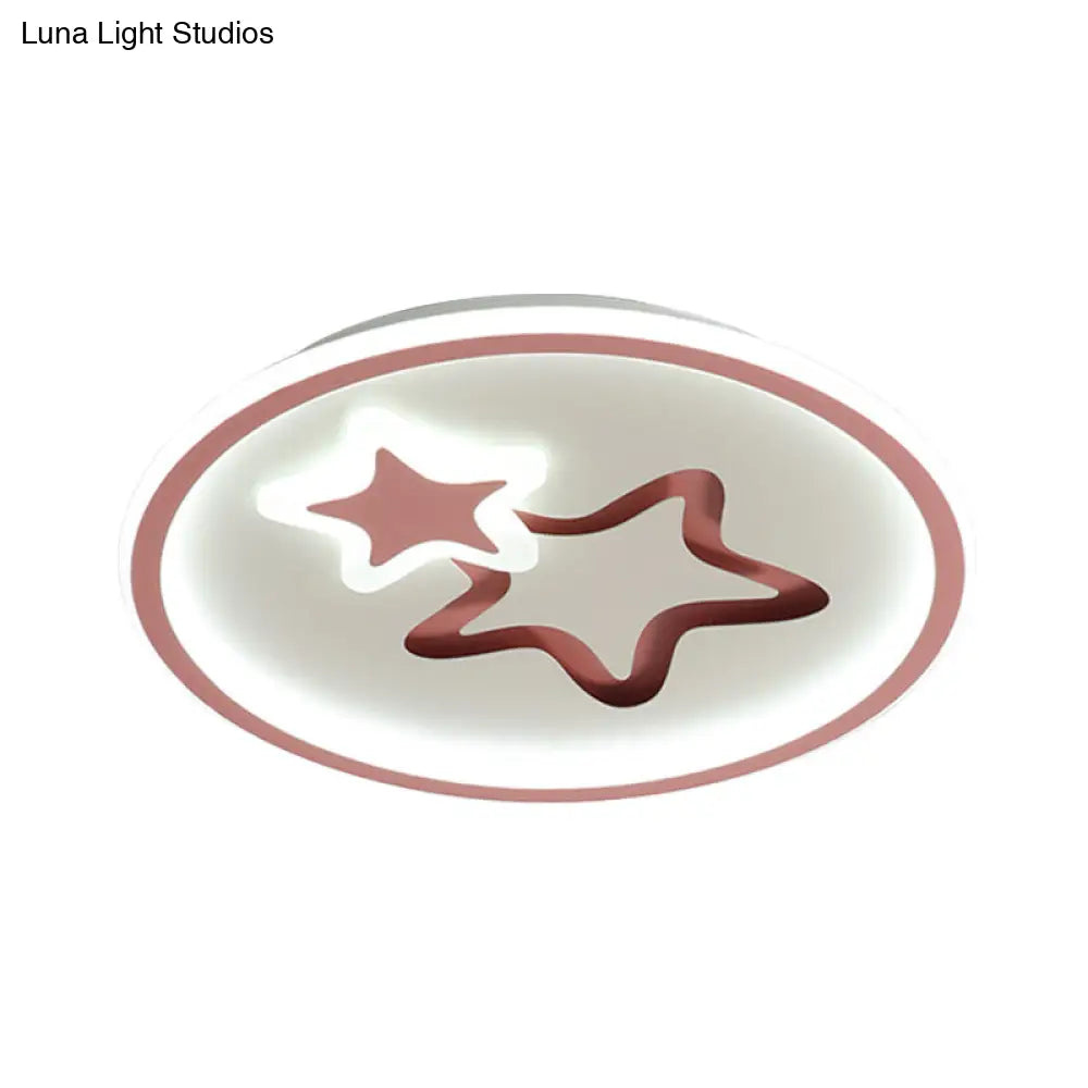 DecorBites™ DecorBites™ Minimalist LED Ceiling Light - White/Blue Star Flush Mount for Living Room