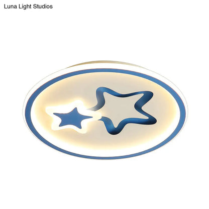 DecorBites™ DecorBites™ Minimalist LED Ceiling Light - White/Blue Star Flush Mount for Living Room