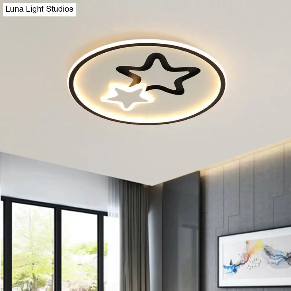 DecorBites™ DecorBites™ Minimalist LED Ceiling Light - White/Blue Star Flush Mount for Living Room