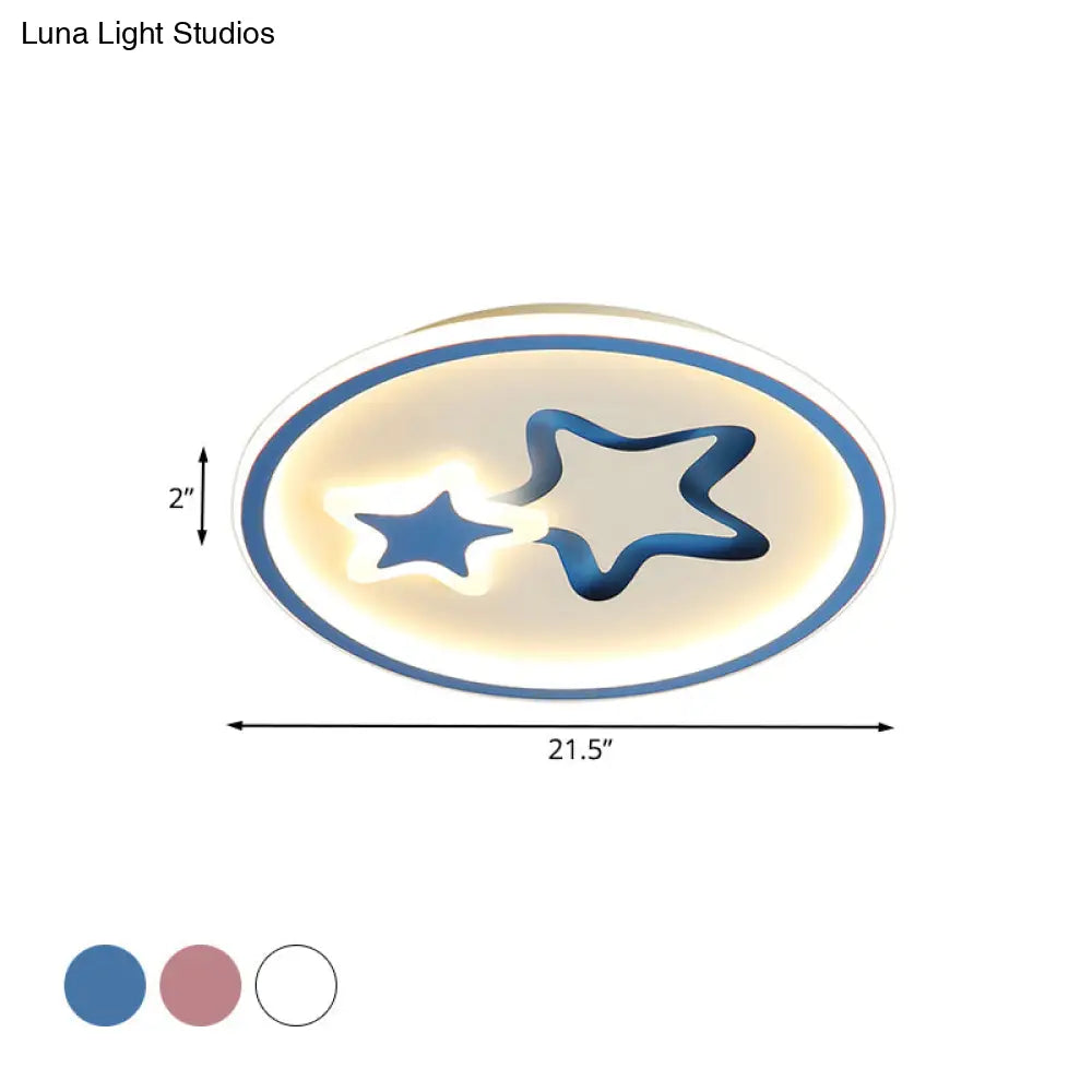 DecorBites™ DecorBites™ Minimalist LED Ceiling Light - White/Blue Star Flush Mount for Living Room