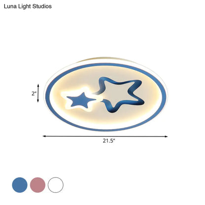 DecorBites™ DecorBites™ Minimalist LED Ceiling Light - White/Blue Star Flush Mount for Living Room