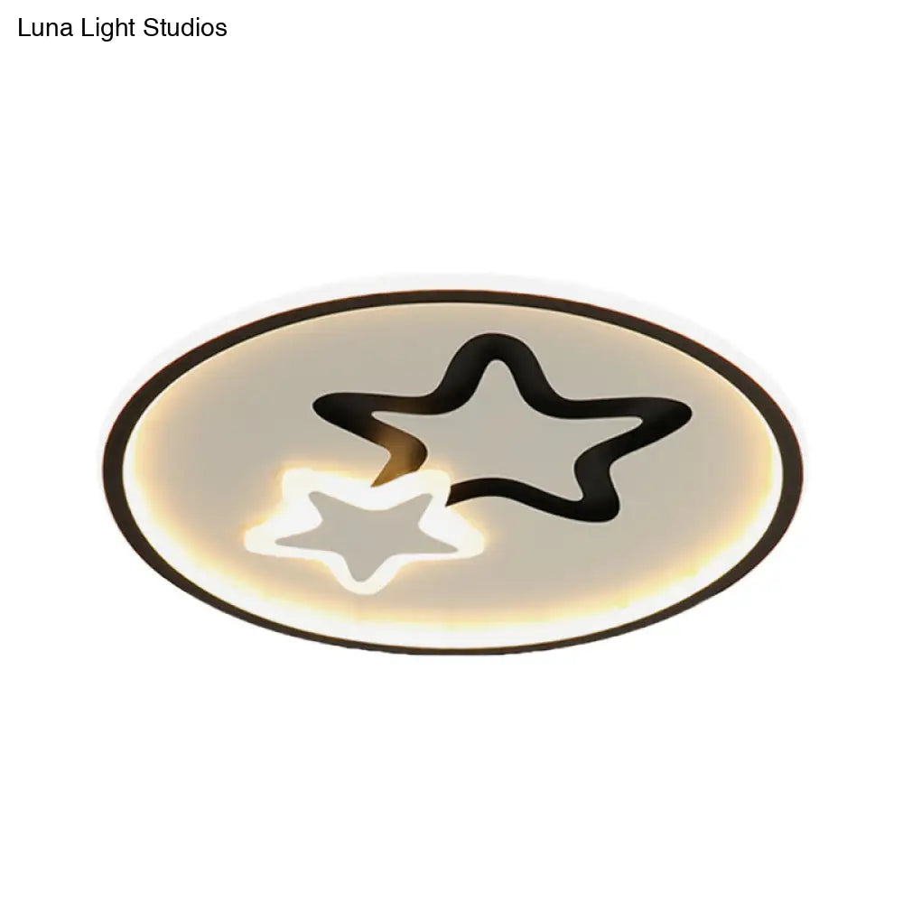 DecorBites™ DecorBites™ Minimalist LED Ceiling Light - White/Blue Star Flush Mount for Living Room