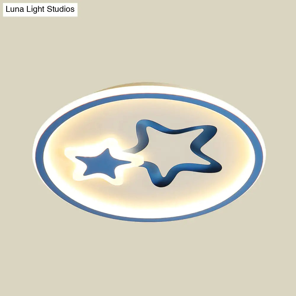 DecorBites™ DecorBites™ Minimalist LED Ceiling Light - White/Blue Star Flush Mount for Living Room