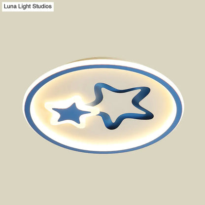 DecorBites™ DecorBites™ Minimalist LED Ceiling Light - White/Blue Star Flush Mount for Living Room