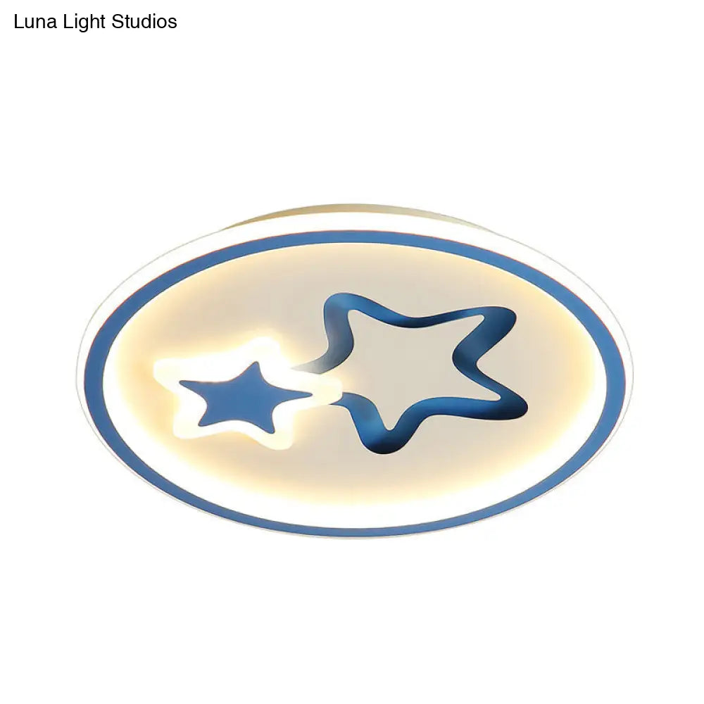 DecorBites™ DecorBites™ Minimalist LED Ceiling Light - White/Blue Star Flush Mount for Living Room