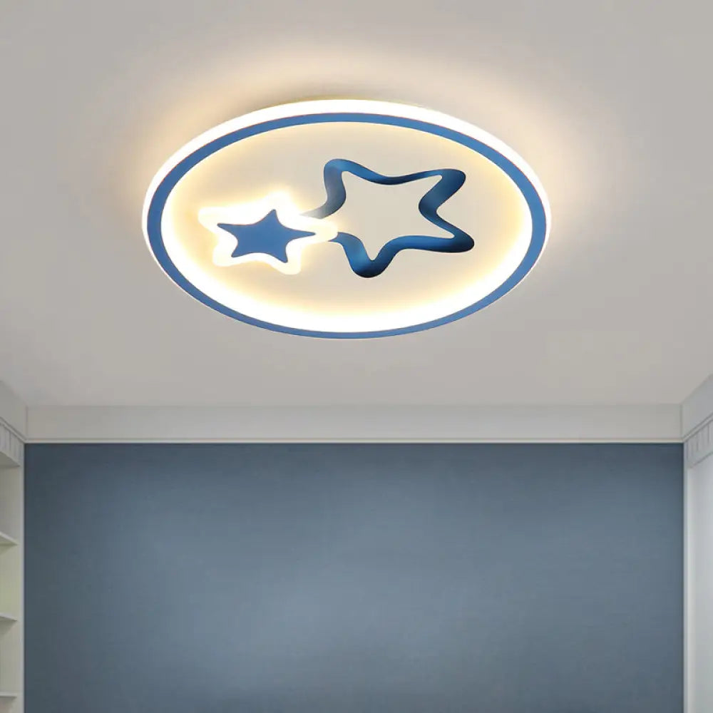 DecorBites™ DecorBites™ Minimalist LED Ceiling Light - White/Blue Star Flush Mount for Living Room
