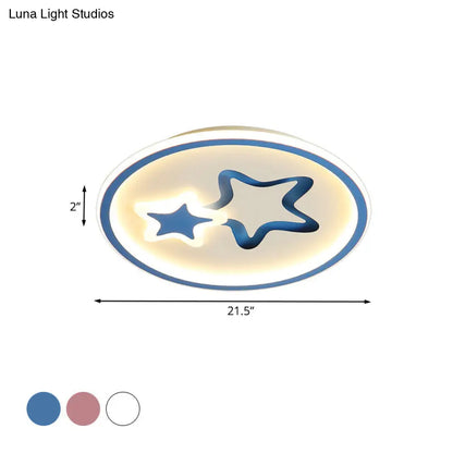 DecorBites™ DecorBites™ Minimalist LED Ceiling Light - White/Blue Star Flush Mount for Living Room